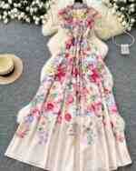 France Elegant Vintage Palace Evening Dress